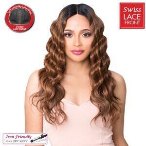 NWT Lace Front Wavy Long Wig Warm Coffee Brown